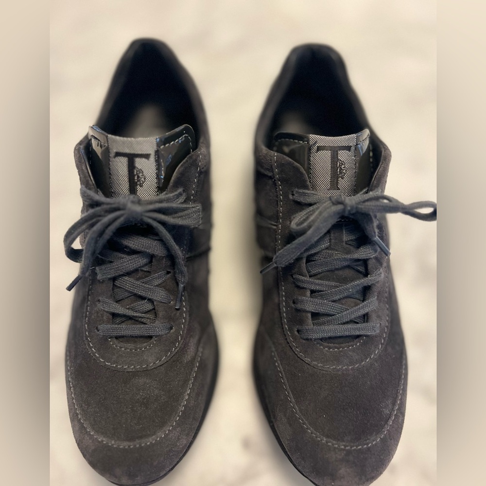 Tod's Project Lace-Up Women's  Sneakers in Charcoal Gray Suede